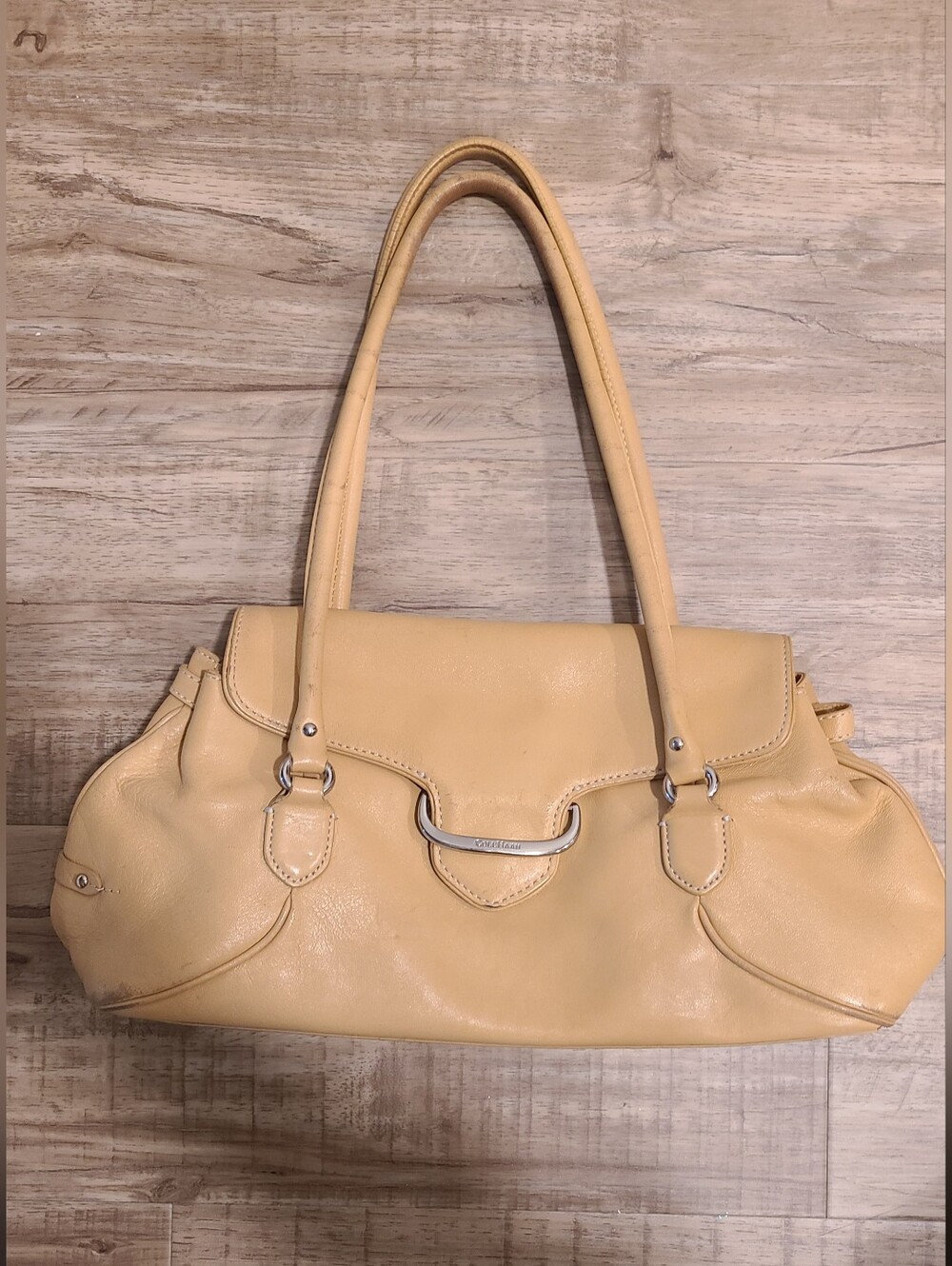 Y2K Cole Haan Avalon Leather Shoulder Bag Purse Butter Yellow SP05 🩷